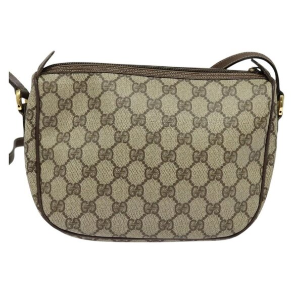 GUCCI GG Supreme Web Sherry Line Bag PVC Beige Gold - Picture 3 of 16